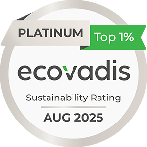 Selo Ecovadis Platina 2025, sustentabilidade topo 1%.