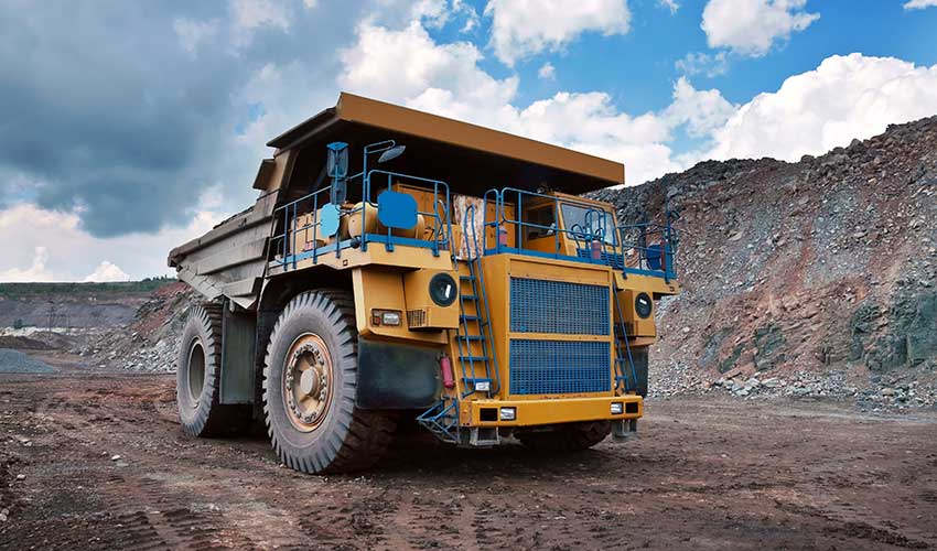 Yellow mining and resources truck